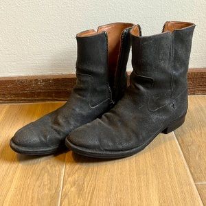 John Varvatos. Mens 9.5.  Grey suede boots.  Worn a few times.